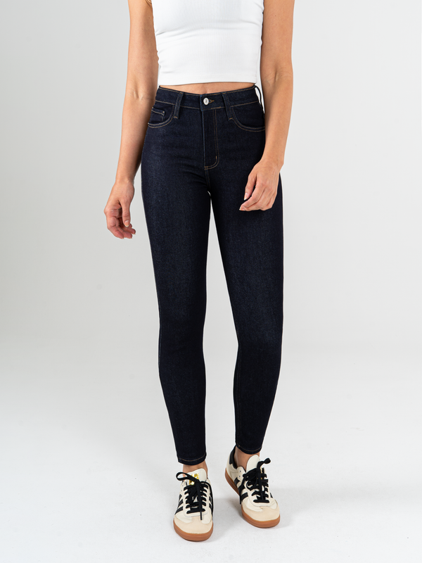 Ref: 065715 Jean Skinny stretch, tiro alto, tono azul oscuro