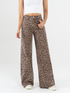 Ref: 069442 Pantalón mom flare palazzo, rígido, animal print, tiro alto