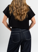 Ref: 0610417 Chaleco, cuello camisero, cierre frontal, bolsillo ribete, stretch, tono negro
