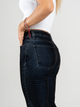 Ref: 064783 Jean straight leg, confort, denim acabado terciopelo, tono azul, tiro alto