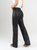 Ref: 065207 Pantalón straight leg, stretch, tiro alto, tono negro, efecto encerado