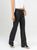 Ref: 065207 Pantalón straight leg, stretch, tiro alto, tono negro, efecto encerado