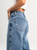 Ref: 065510 Jean mom Flare, rígido, tiro alto, detalle en costado, tono azul medio