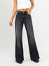 Ref: 065533 Jean semi flare, rígido, con abertura en ruedo, gris oscuro