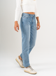 Ref: 065545 Jean Mom fit, slim cropped, rígido, tiro alto, tono azul medio