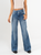 Ref: 065557 Jean Mom Flare, rígido, tiro alto, tono azul medio, detalle en pretina