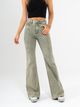 Ref: 065559 Jean flare stretch, bota ancha, tiro alto, tono verde