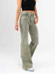 Ref: 065559 Jean flare stretch, bota ancha, tiro alto, tono verde