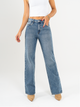 Ref: 065572 Jean straight leg, stretch, tiro alto, tono azul medio