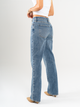Ref: 065572 Jean straight leg, stretch, tiro alto, tono azul medio