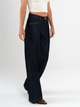 Ref: 065595 Jean mom flare, rígido,con cortes, tiro alto, azul oscuro