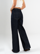 Ref: 065595 Jean mom flare, rígido,con cortes, tiro alto, azul oscuro