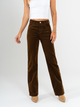 Ref: 065597 Jean straight leg, confort, denim velvet, acabado terciopelo, tiro alto, tono cafe
