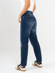 Ref: 065651 Jean Mom fit, rígido, tiro alto, tono azul oscuro
