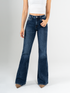Ref: 065653 Jean flare stretch, bota ancha, tiro medio, tono azul oscuro