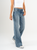 Ref: 065676 Jean mom Flare, rígido, tiro alto, tono azul medio
