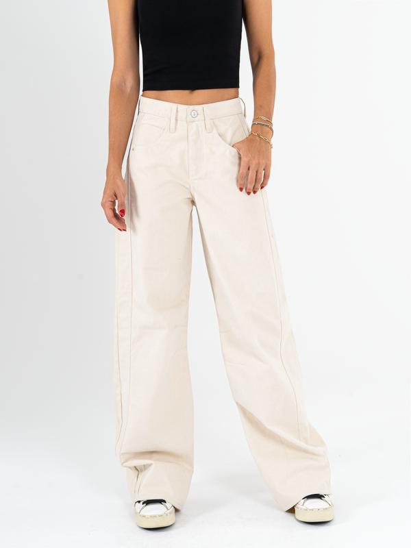 Ref: 065897 Jean wide leg, rígido, denim velvet, acabado terciopelo, tiro alto, tono natural