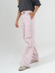 Ref: 067770 Pantalón cargo, parachute, tejido plano, rígido, tiro alto, tono rosa, bolsillos internos