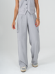 Ref: 067952 Pantalón cargo, straight leg, tono gris, tejido plano liviano, tiro alto