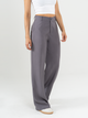 Ref: 069276 Pantalón straight leg, sin prense, tono gris oscuro, tejido plano liviano, tiro alto