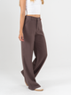 Ref: 069278 Pantalón mom flare, sin prense, tono café, tejido plano liviano, tiro alto