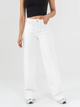 Ref: 069330 Pantalón Mom flare palazzo stretch, tiro alto, tono ivory, detalle en cintura