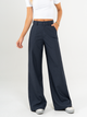 Ref: 069600 Pantalón palazzo, tejido plano liviano, tiro alto, tono azul oscuro