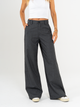 Ref: 069643 Pantalón palazzo, sin prenses, tono gris, tejido plano liviano, tiro alto