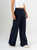 Ref: 069644 Pantalón palazzo, sin prenses, tono azul oscuro, tejido plano liviano, tiro alto