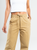 Ref: 069681 Pantalón straight leg, sin prense, con corte, pretina resortada, tejido plano liviano, tono caqui