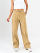 Ref: 069681 Pantalón straight leg, sin prense, con corte, pretina resortada, tejido plano liviano, tono caqui