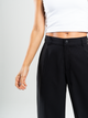 Ref: 069682 Pantalón palazzo, prenses, tono negro, tejido plano liviano, tiro alto