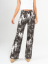 Ref: 069721 Pantalón straight leg, rígido, tiro alto, estampado, tono mocca