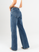 Ref: 065491 Jean palazzo, stretch, tiro alto, azul medio oscuro