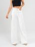 Ref: 069223  Pantalón mom flare, stretch, tiro alto, tono ivory, pretina con ajustador