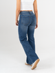 Ref: 065475 Jean flare stretch, bota ancha, tiro alto, tono azul medio oscuro