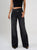 Ref: 065626 Jean Mom Flare, rígido, tiro alto,  detalle en pretina, tono gris oscuro