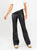 Ref: 0610386 Pantalón flare stretch, tipo legging, efecto cuero, tiro alto, tono negro
