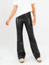 Ref: 0610386 Pantalón flare stretch, tipo legging, efecto cuero, tiro alto, tono negro
