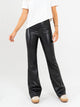 Ref: 0610386 Pantalón flare stretch, tipo legging, efecto cuero, tiro alto, tono negro