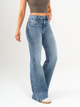 Ref: 065514 Jean palazzo stretch, tiro alto, tono azul medio