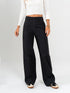 Ref: 069654 Pantalón straight leg, tiro alto, tejido plano liviano, detalle cierres, tono negro