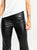 Ref: 0610386 Pantalón flare stretch, tipo legging, efecto cuero, tiro alto, tono negro