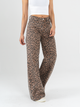 Ref: 069442 Pantalón mom flare palazzo, rígido, animal print, tiro alto