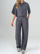 Ref: 0610057 Camisa tejido plano liviano, tono gris, manga corta