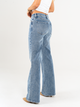 Ref: 065492 Jean palazzo, stretch, tiro alto, tono azul medio