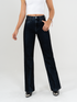 Ref: 065642 Jean straight leg, confort, denim acabado terciopelo, tono azul, tiro alto