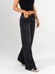 Ref: 065392 Jean palazzo, rígido, tiro alto, cortes en pierna, tono gris oscuro