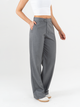 Ref: 069414 Pantalón straight leg, stretch, sin prense, tono gris, detalle en pretina