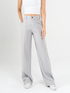 Ref: 069454 Pantalón straight leg, sin prenses, tono gris, tejido liviano, tiro alto